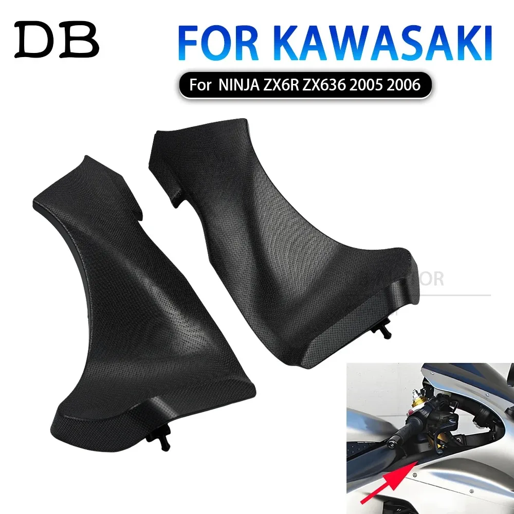 

For Kawasaki Ninja NINJA ZX6R ZX 6R 2005 2006 ZX636 ZX 636 Motorcycle Black ABS Plastic Air Duct Cover Fairing Cowl Accessories