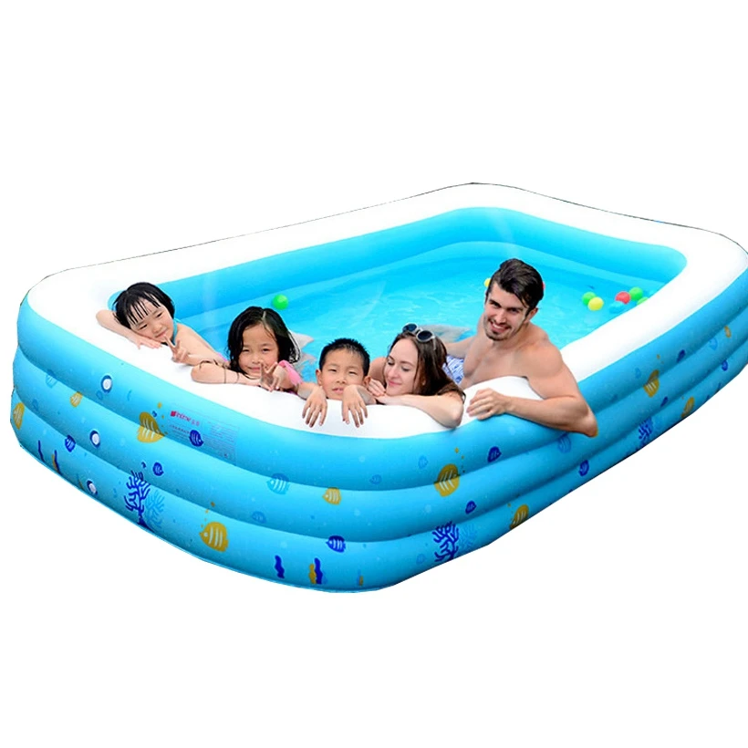

Rectangular Thick PVC Family Adults Kids Inflatable Swimming Pools for Summer Party