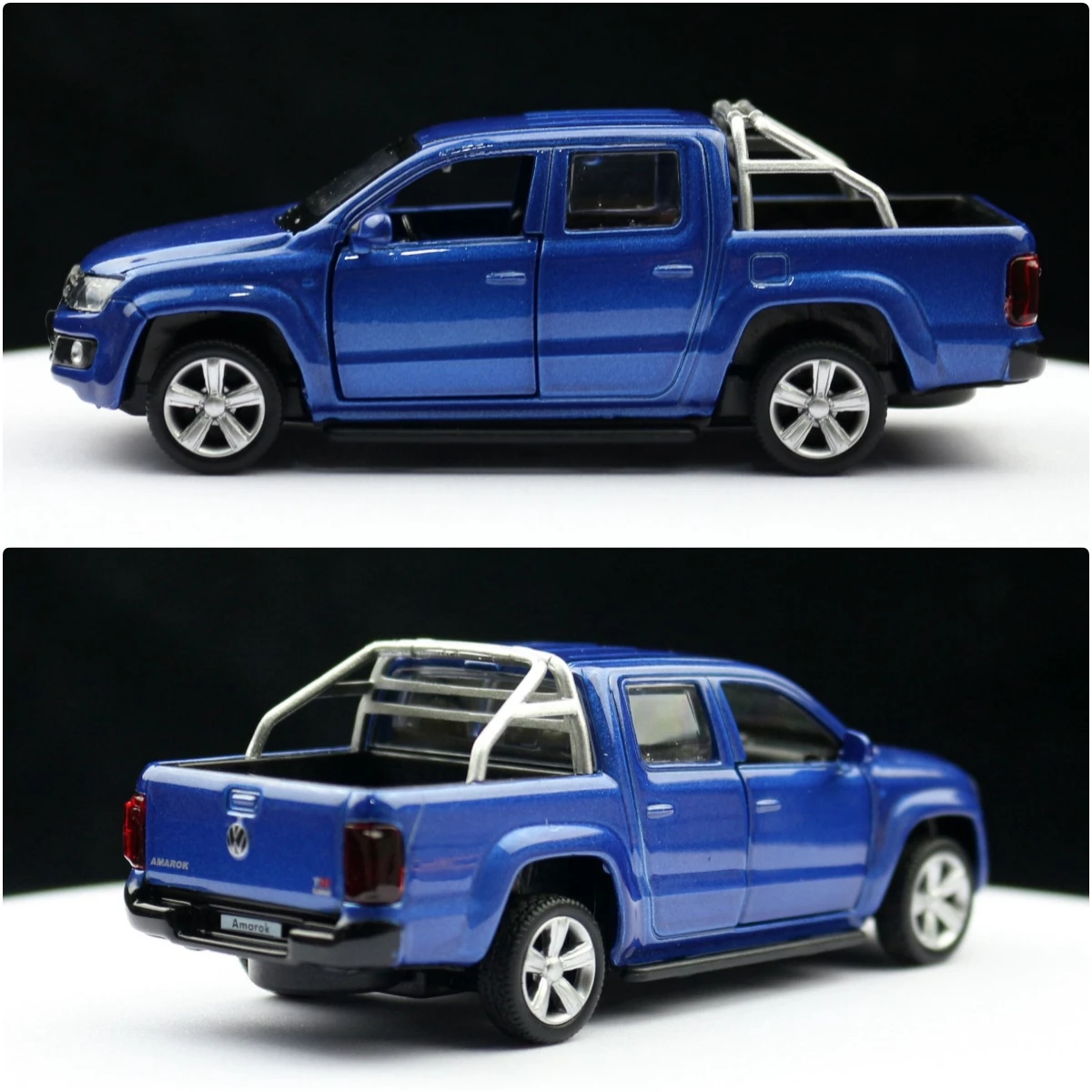 1/46 Volkswagen Amarok Pickup Truck Toy Car Model for Children Diecast Metal Off Road Miniature Pull Back Collection Gift
