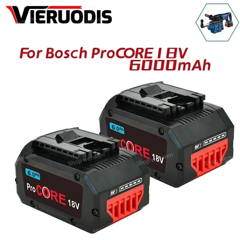 Bateria ProCore com BMS para BOSCH, substituição profissional do Li-íon para BAT609 e BAT618, 18V 21700, 6.0AH