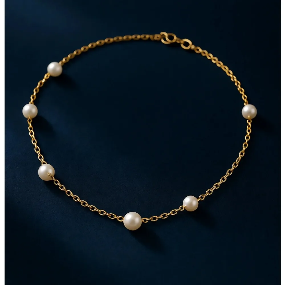 

Изящное жемчужное ожерелье для женщин, позолоченное белым золотом 14K, нежное ювелирное украшение