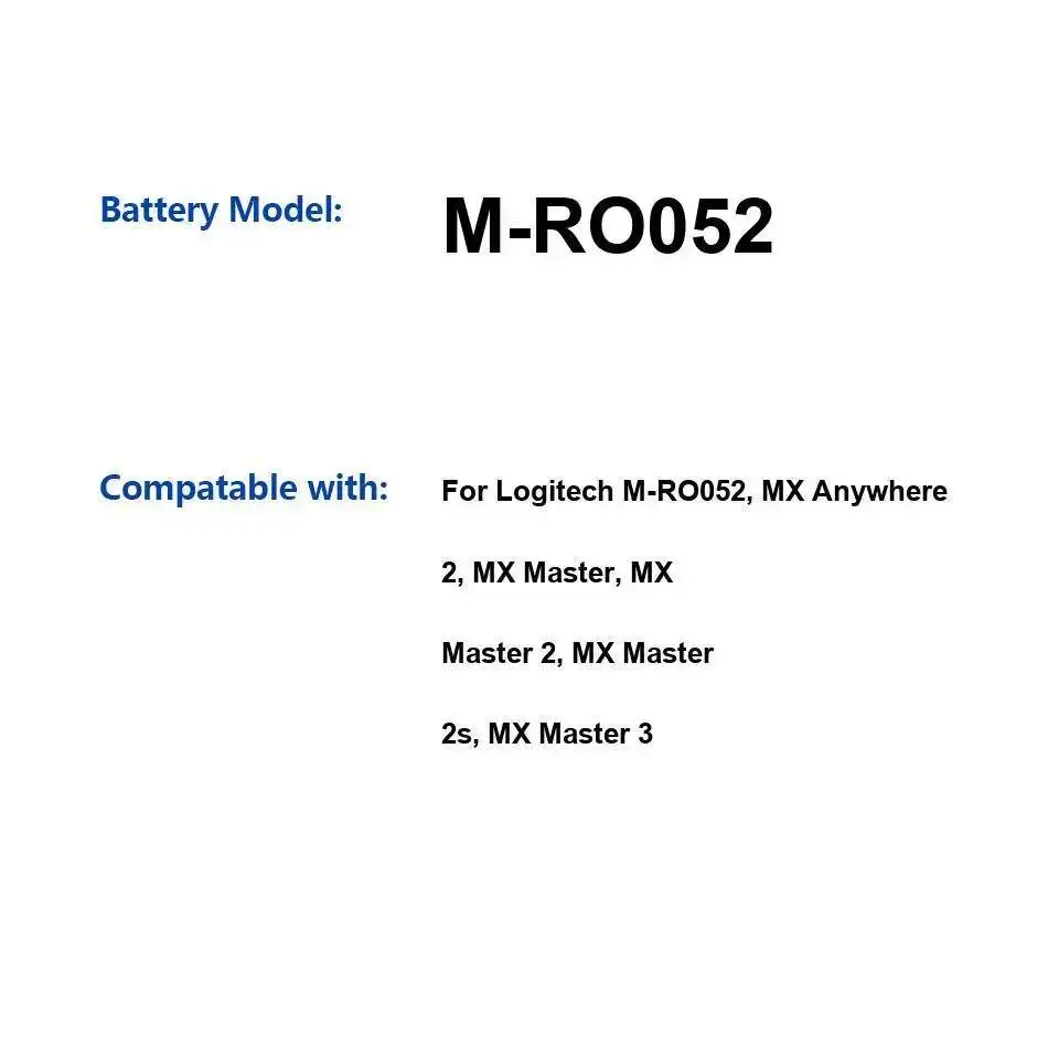 

M-RO052 Nan для Logitech MX Anywhere 2 Master 1 2S 3, сменный экологически чистый аккумулятор для мыши премиум-класса