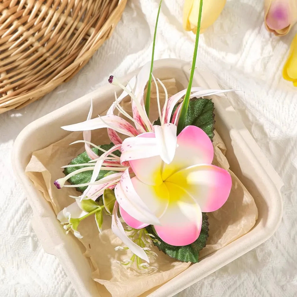 

New Bohemian Egg Flower Hair Clips Artificial Flowers Large Flower Bridal Barrette Small Hairpin Holiday