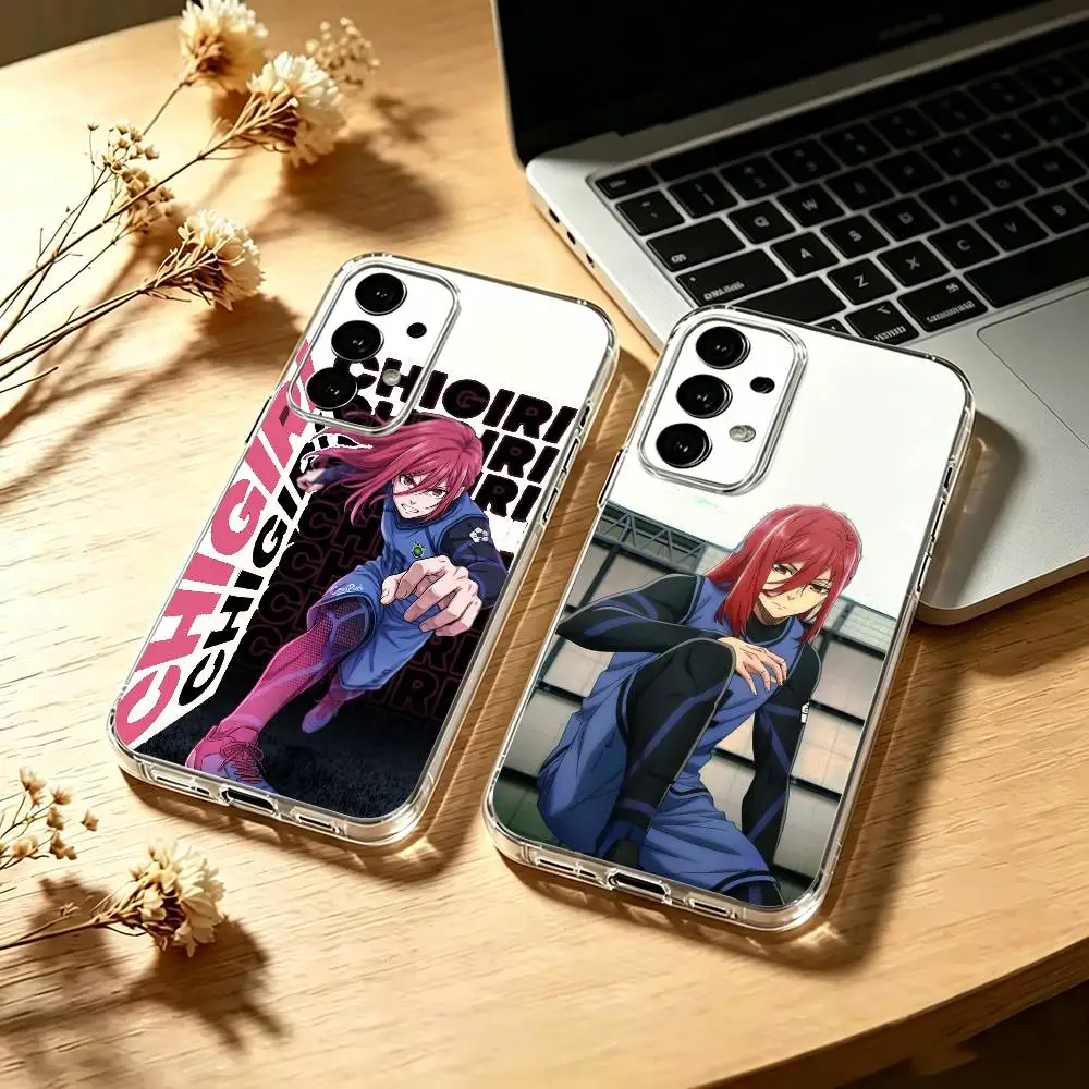 Blue-Lock-Chigiri-Hyoma Phone Case Transparent Silicone Soft For Samsung S25,S24,S21,S22,S23,S30,Ultra,S20,Plus,Fe