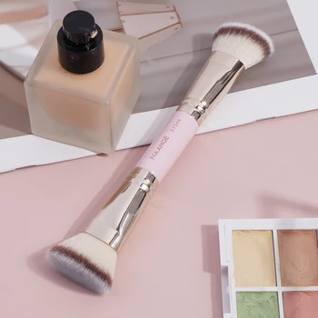 Maange แปรงสำหรับแต่งหน้ารองพื้นคอนซีลเลอร์แบบ2 in 1หัวแบน/เป็นมุมสำหรับผสมแป้งฝุ่นครีมเหลว