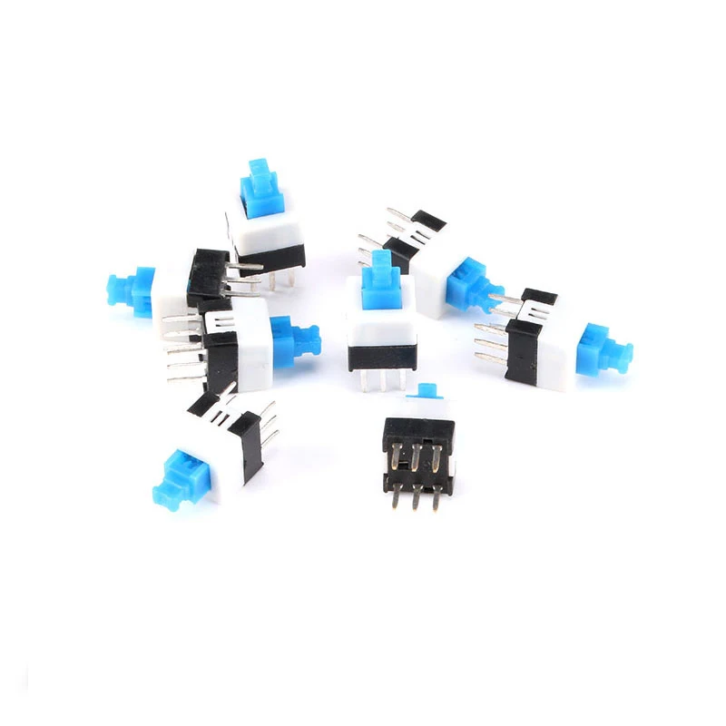 10Pcs Micro Switch Self-lock / No-lock Switch 5.8*5.8MM 7*7MM 8*8MM 8.5*8.5MM 6 Pin 7X7mm Mini Push Button Cap Connector