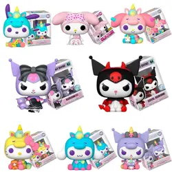 POP Sanrio  Action Figure Kawaii Anime Figures Kuromi My Melody Cinnamoroll Hello Kitty Model Kids Christmas Gifts Toys