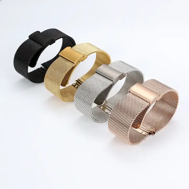 Luxury Metal Milanese Loop Metal Watch Bands 38mm 45mm Gold Stainless Steel Watch Band Strap For Apple Watch Band