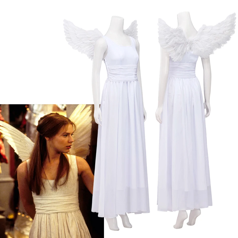 Julieta Cosplay película Romeo y Julieta disfraz Sexy mujer elegante vestido blanco con alas Halloween carnaval princesa vestido de baile
