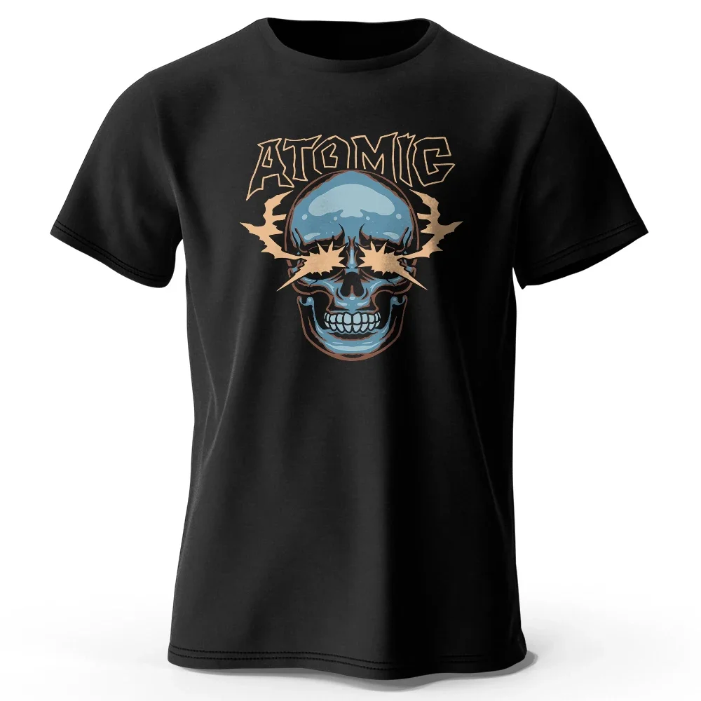 Atomic Print, Men's Novel Graphic Design T-shirt, Casual Comfy Summer Tees for Men's Daily ActivitiesTops Clothing