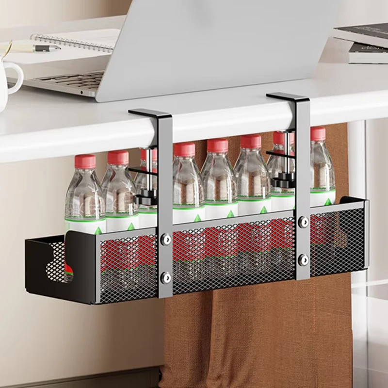 Bandeja de gestión de cables extensible debajo del escritorio sin taladro: diseño de abrazadera de metal, soporte de regleta retráctil, organizador de cables