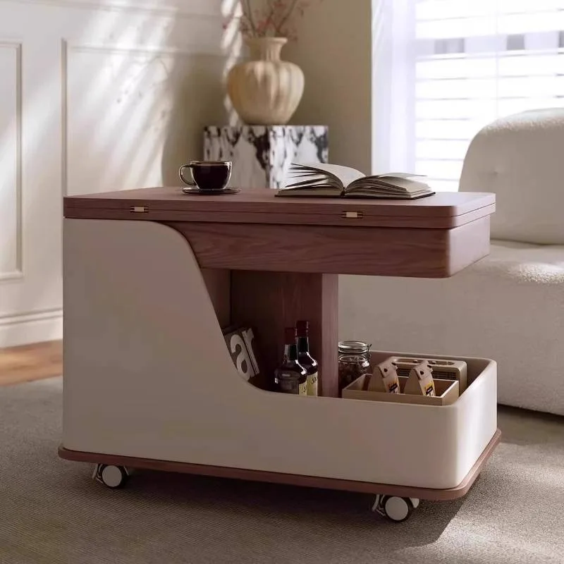 Rectangular Nordic Coffee Tables Extendable Trolly Vintage Adjustable Tea Table Lift Top Smart Mesa Escritorio Vintage Furniture