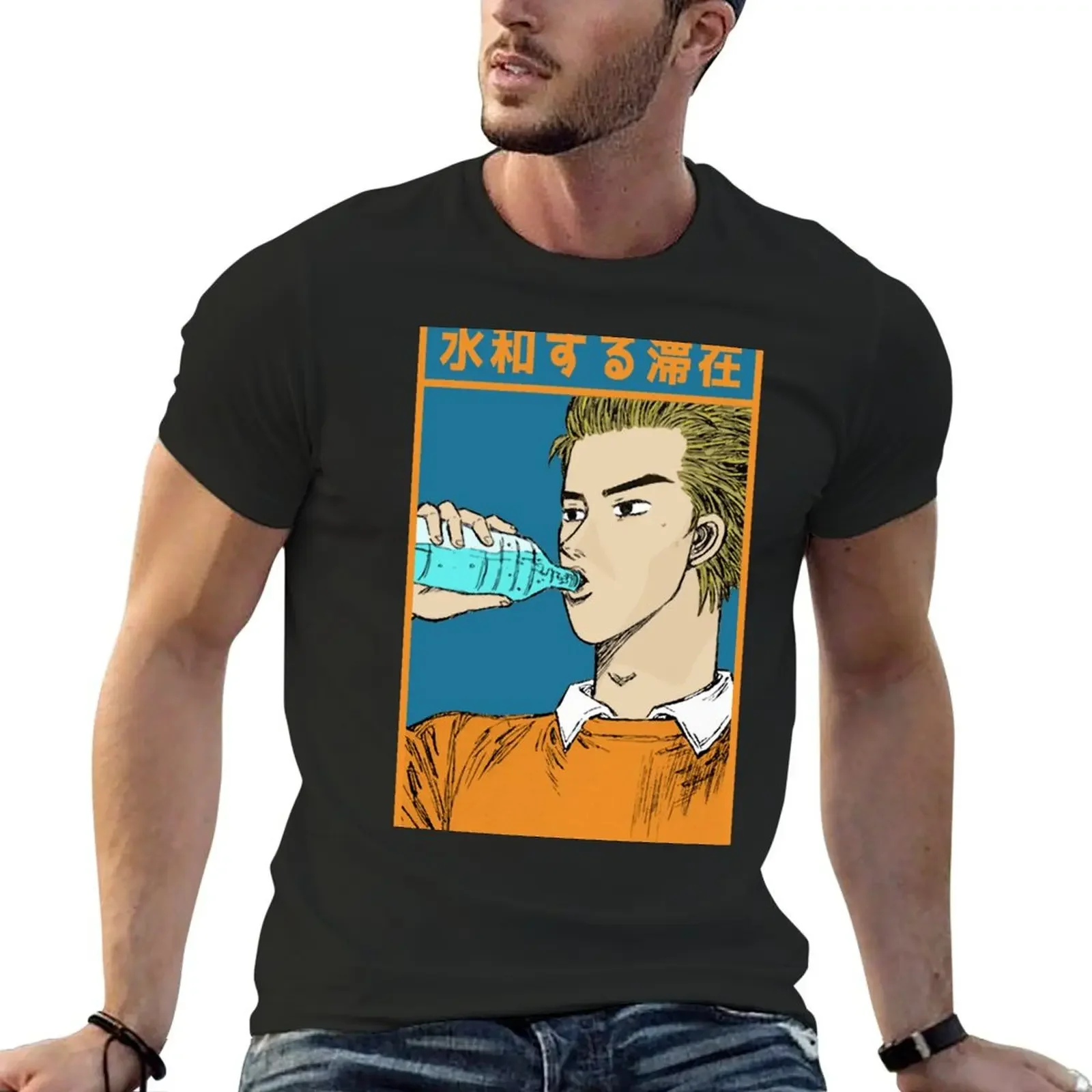 Initial D - Keisuke Takahashi 'Stay Hydrated' T-Shirt kawaii clothes cotton graphic tees men clothings