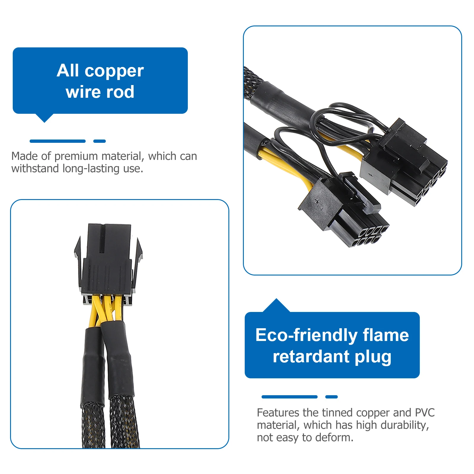 

8Pin To 6Pin+2Pin Mother-To-Dual Splitter Cable For Gpu Graphics Cards Extension Cord High Conductivity Adapter Power Cord