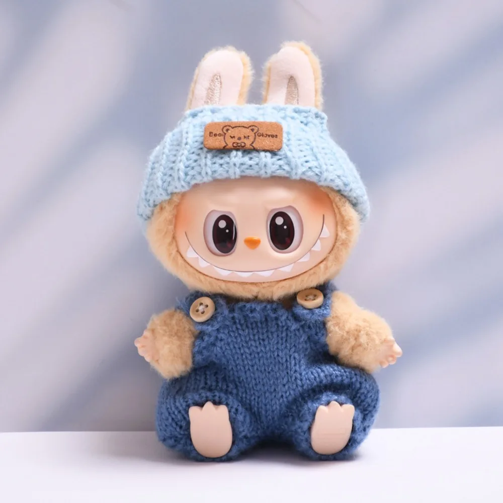 Für 17 cm Plüsch Labubu II Puppen Mini Mode OOTD Nette Overall Kleid set Kleidung Outfit Puppen Zubehör Kleidung Geschenk