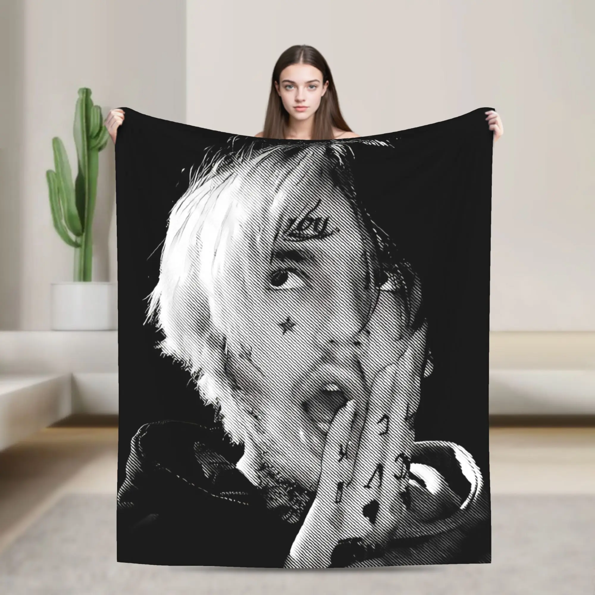 Lil Peep Love Flannel Blankets  Warm Soft Throw Blanket for Couch Chair Travel Fluffy Bedspread Sofa Bed Cover