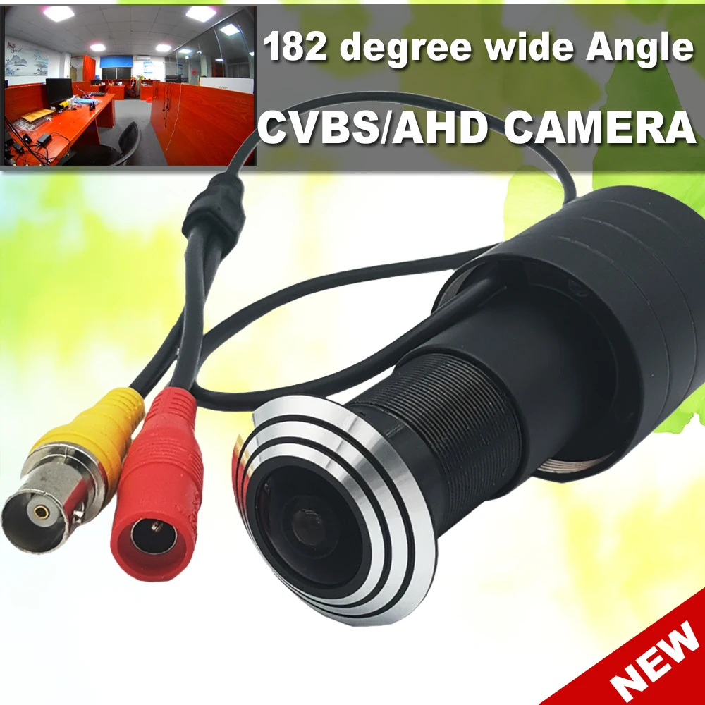 CVBS AHD ประตูชุดกล้อง1080P Fisheye ขนาดใหญ่ SD Card Monitor Mini Peephole 182องศาการเฝ้าระวัง analog สัญญาณ