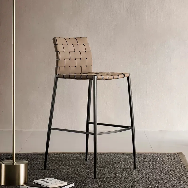 

Waterproof European Bar Chair Kitchen Woven Metal Counter Torque Chair Dining Aesthetic Chair Owl Bar Stools Stainless Furniture