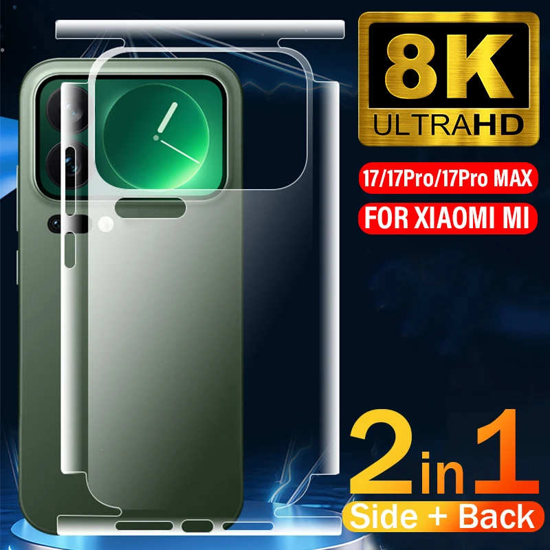

1-5 шт. гидрогелевая пленка с полным покрытием для Xiaomi 17 Pro 17Pro Max HD, прозрачная боковая + задняя мягкая защитная пленка для экрана для Xiaomi MI17