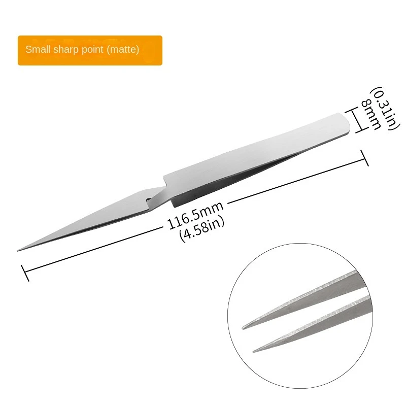 Reverse Contrast Tweezers Stainless Steel It Can Clamp Precision Parts Thicken and Not Easy To Deform Clamping Tools Tweezers