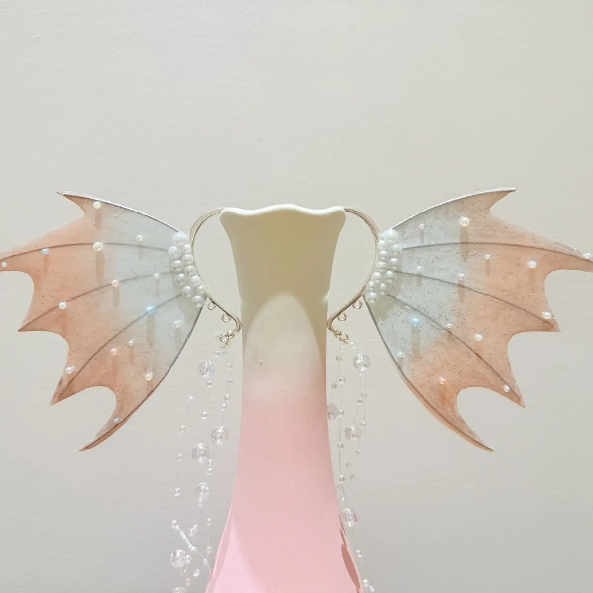 Hot! COS Mermaid Ears Pink Blue Gradient Ear Hooks Fairy Forest Elf Ears Mermaid Props Photos Role-playing Props