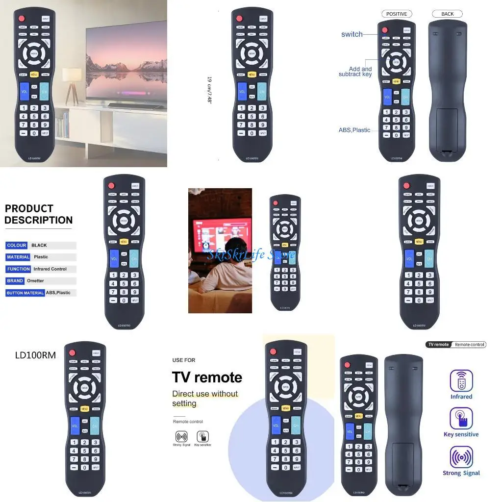 E65E LD100RM Replace Remote Control For Apex LE24H87 LE3242 LD4077M HC3269 RM-188