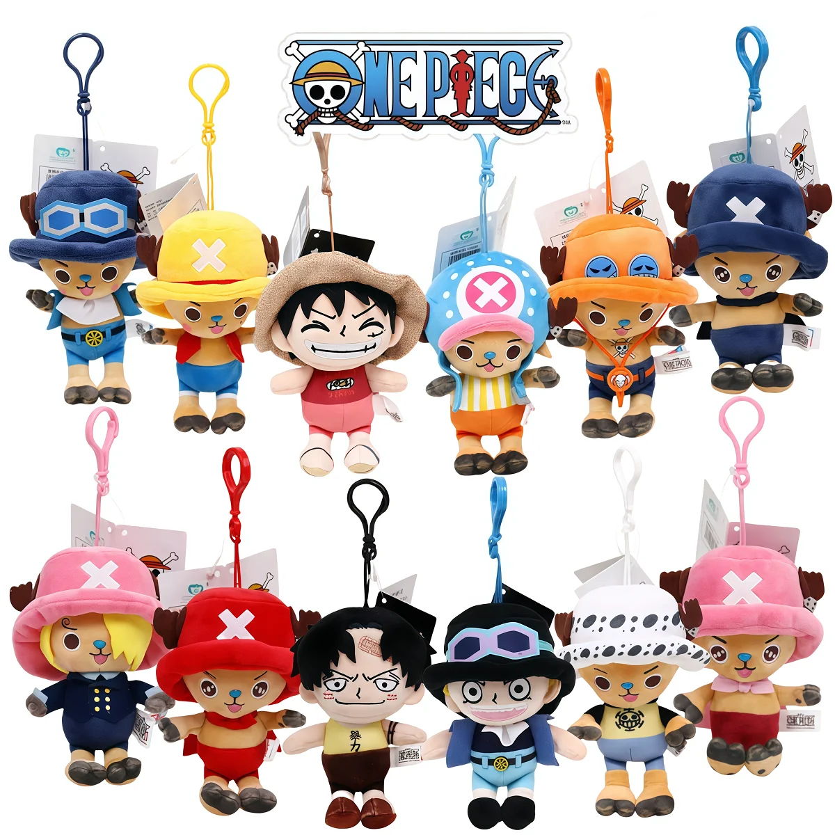 

12 Styles Original One Piece Anime Stuffed Plush Pendant Cute Figure Kawaii Tony Tony Chopper Luffy Doll Backpack Keychain Toys