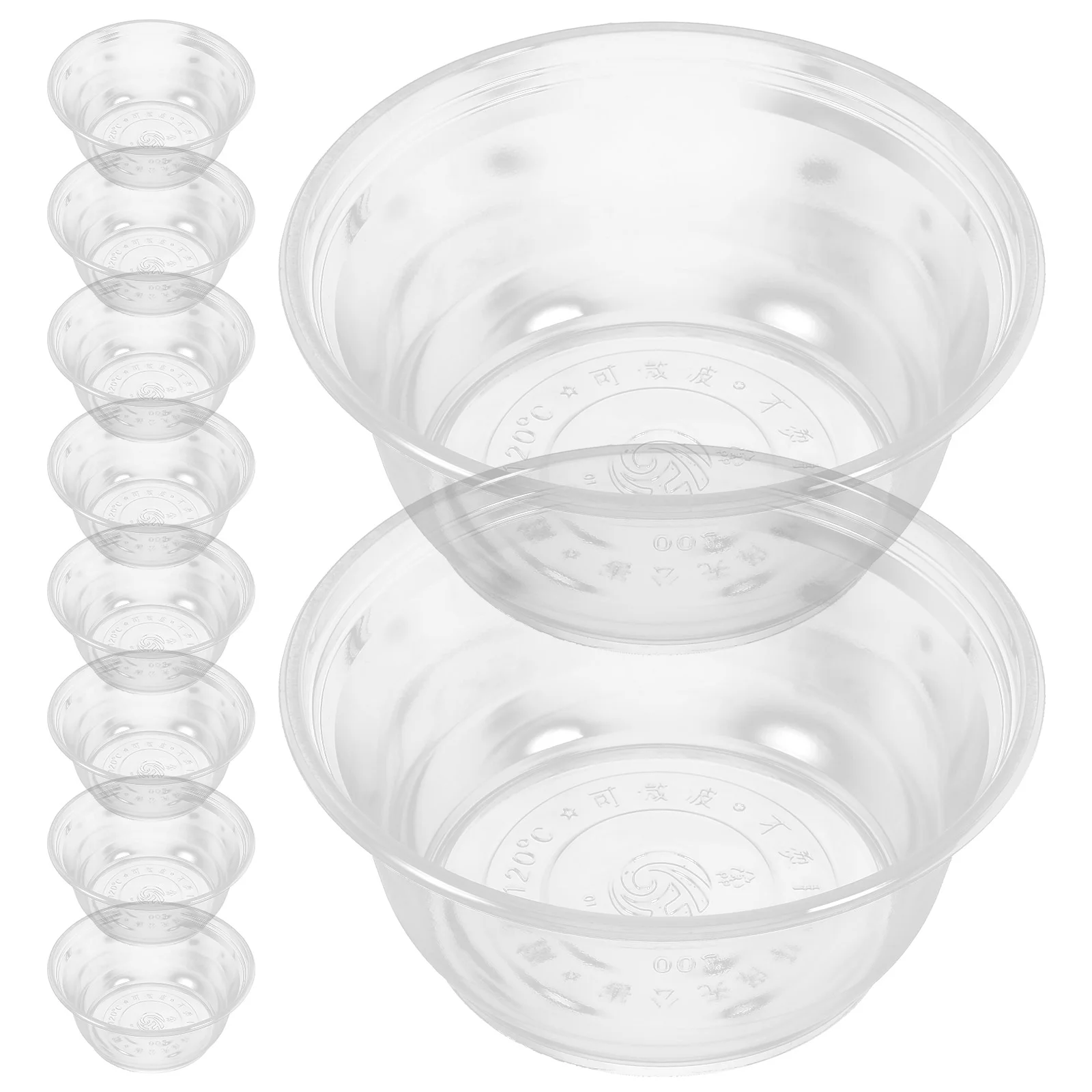 

100 Pcs Disposable Plastic Bowls Takeaway Containers Oil Proof Soup Bowls Porridge Bowls Lidless Pudding Cake Yogurt Dessert
