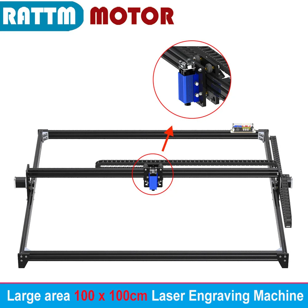 Large Area 100x100cm 2 Axis CNC Laser Engraver Printer Machine 20W 40W GRBL Control For Wood PCB PVC