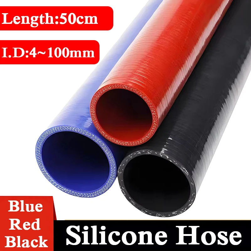 Length 50cm I.D 4~100MM Straight Silicone Tube Turbine High-pressure Cooling Pipe Automotive Modification Repair Rubber Hose
