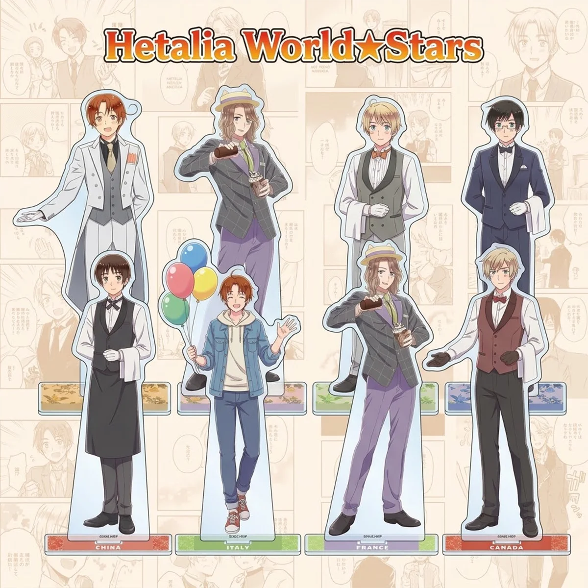 Anime Hetalia World Stars APH 15cm Acrylic Stand Combo Halloween Present Fan Collectible Table Ornament Desktop Keychain