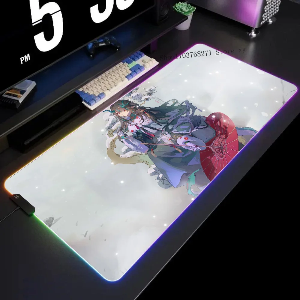 

Dusk Winter Mousepad XXL RGB Gaming Mouse Pads HD Black Gamer Accessories Large LED