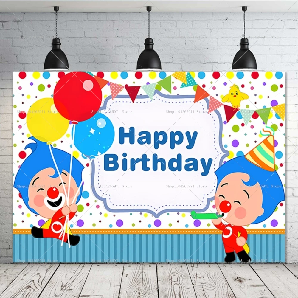 Cartoon Plim Hintergrund Kinder 1. Geburtstag Baby Bad Cartoon Schwein Foto Regenbogen Hintergrund Party Supplies Dekoriertes Banner