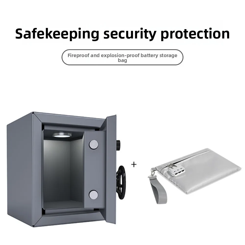 Fireproof Code Lock Fireproof Document Bag Heat-resistant with Lock Safety File Folder Waterproof Portable Zipper Document Pouch