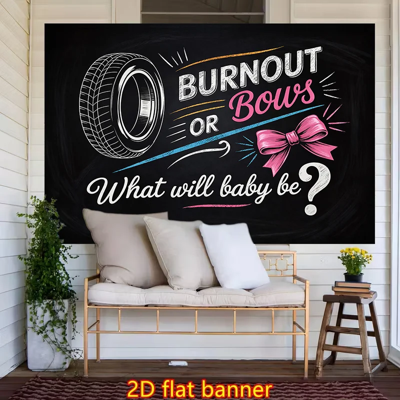 Fatigue or Bow Gender Revealing Background Home Decoration Tapestry Comes with Fixed Clip
