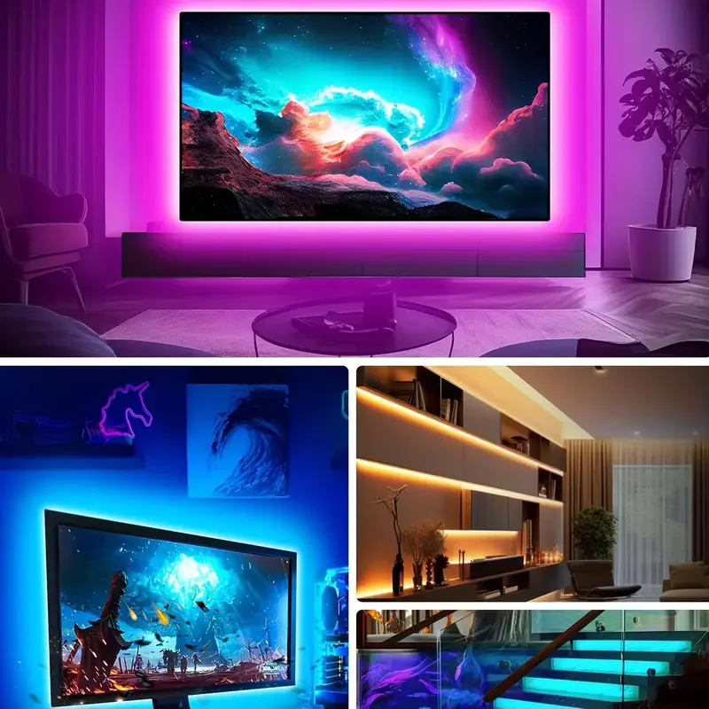 10 M/15 M/20 M USB LED Strip Light 2835 RGB Remote Control Elastyczna lampa Taśma Światła Wstążka TV Ekran stacjonarny Dioda podświetlenia