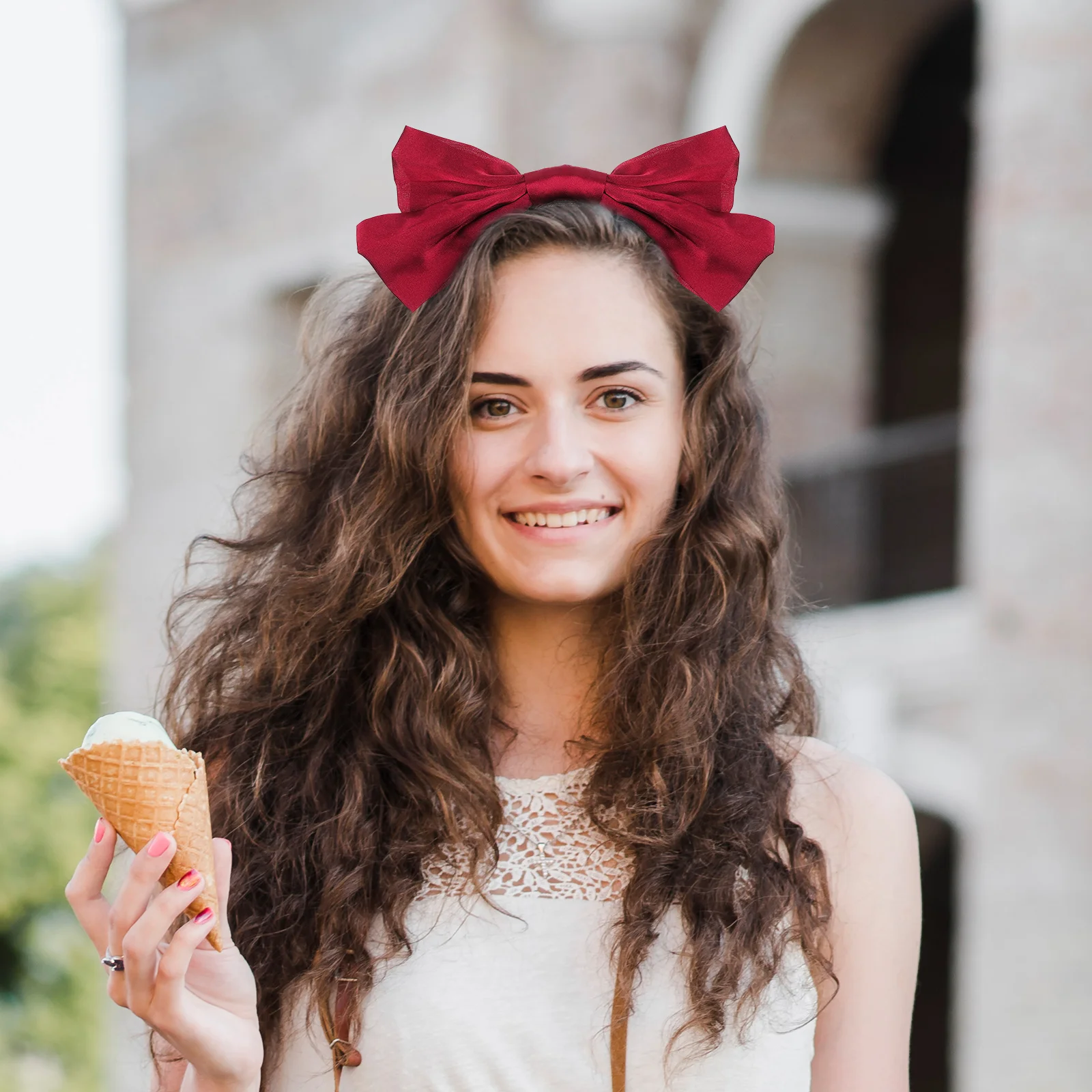 

Red Bow for Women Big Fashionable Bowknot Hair Accessories Comfortable Headband With Bow For Women Thin Elastic Band