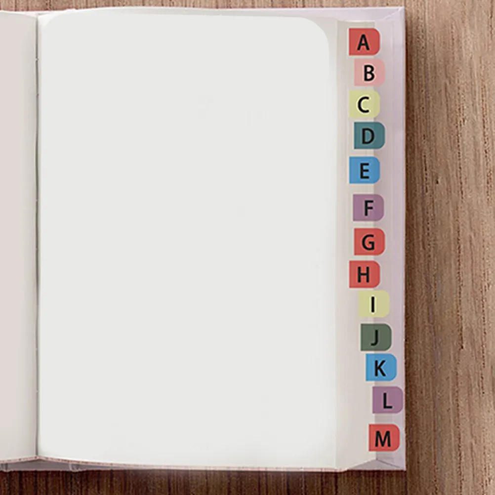 20Sets Index Tabs Colorful Alphabet Waterproof Self Adhesive Letter Stickers for Notebooks Planners Office Files Page Markers