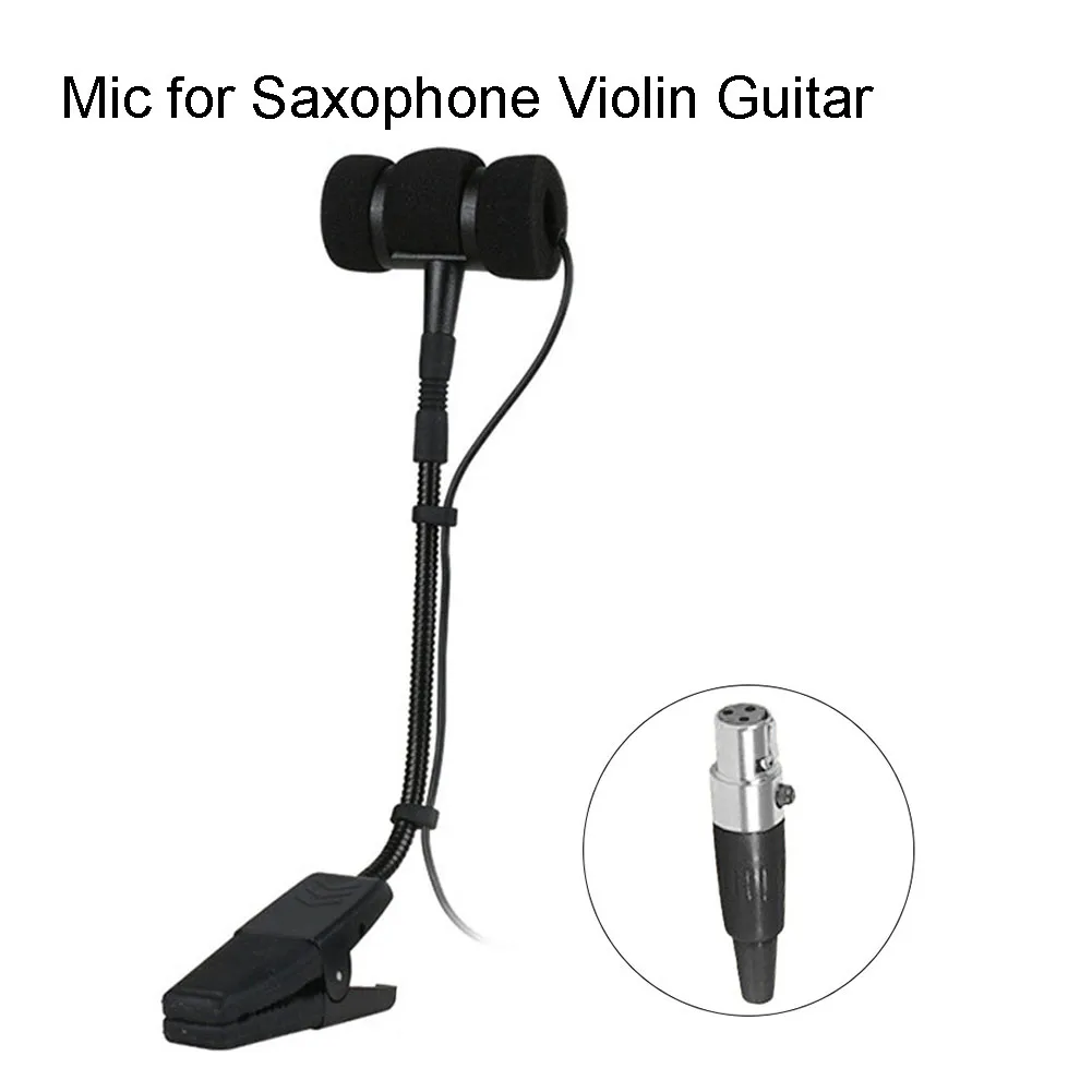 3 Pin 4 Pin Wired Sax Microphone Omnidirectional Pickup For Music Instrument Clip-on Design For Various Instruments