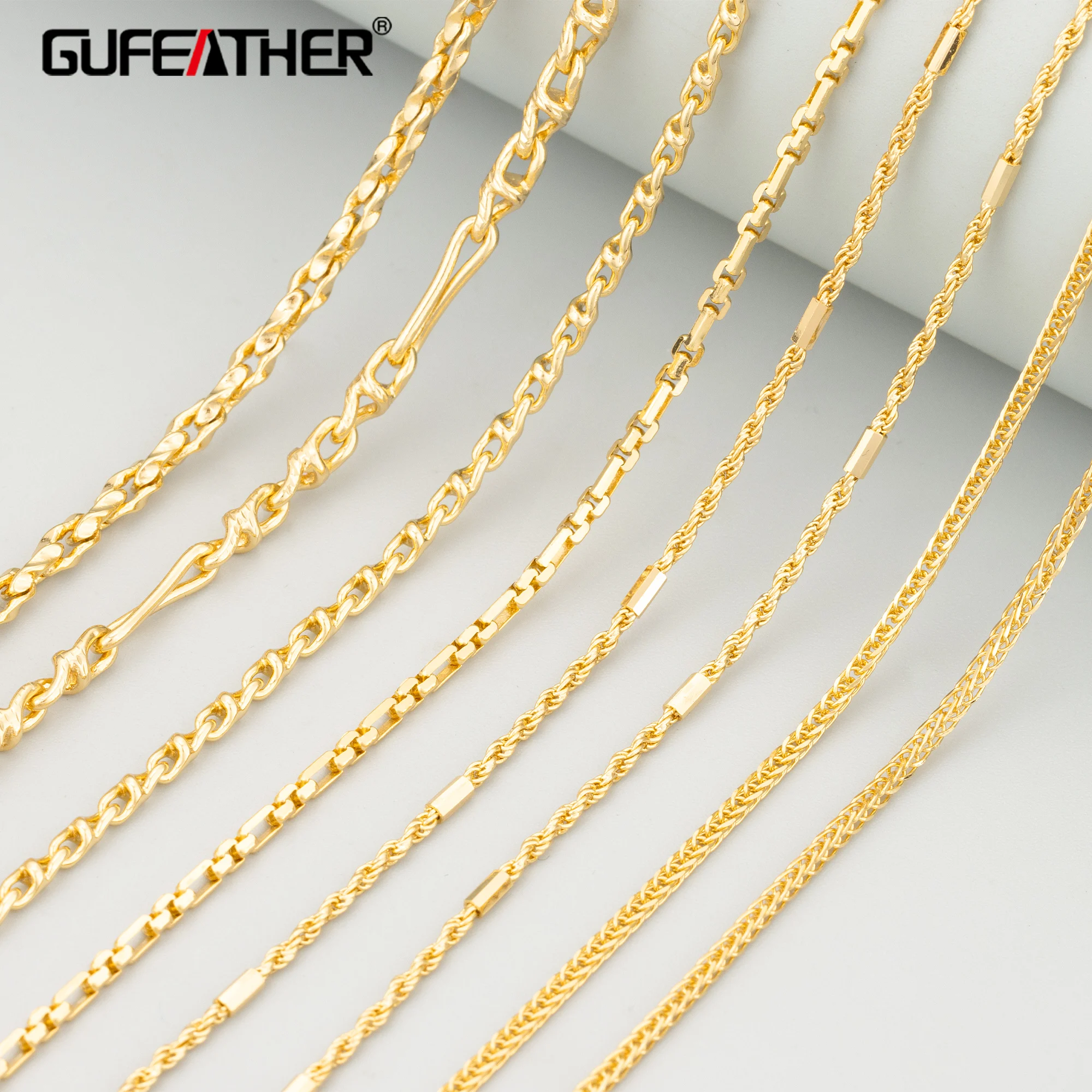GUFEATHER,1m/lot,C461,korea chain,18k gold rhodium plated,copper,nickel free,hand made,jewelry making,diy bracelet necklace