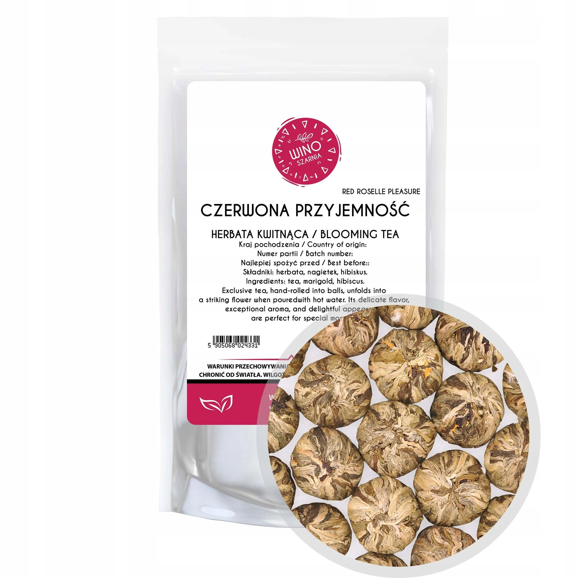 Herbata kwitnąca zielona Czerwona Przyjemność - Red Roselle Pleasure - 50g 18.00