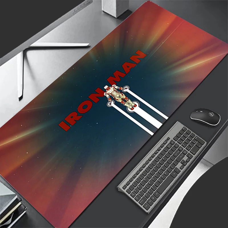 Large Gaming Mousepad Iron Man Cool Gifts HD Mousepads Desk Pads HD PC Keyboard Mats Table Rug 900x400 Grande Computer Mousepads