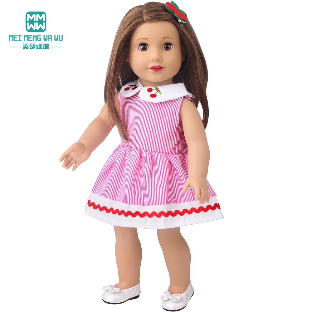 Puppe Kleidung Fit 45cm Spielzeug Amerikanische Puppe Mode Cartoon Gaze Kleid Hemd Hosen Schuhe Mädchen Geschenke – Detail 9