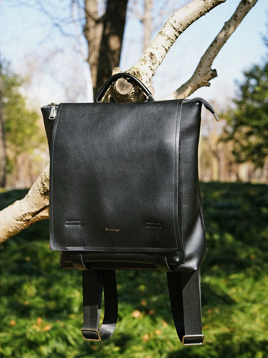 Light Luxury Fashion High-quality Top Layer Cowhide Backpacks Large Capacity Commuting Travel British College Computer Backpacks