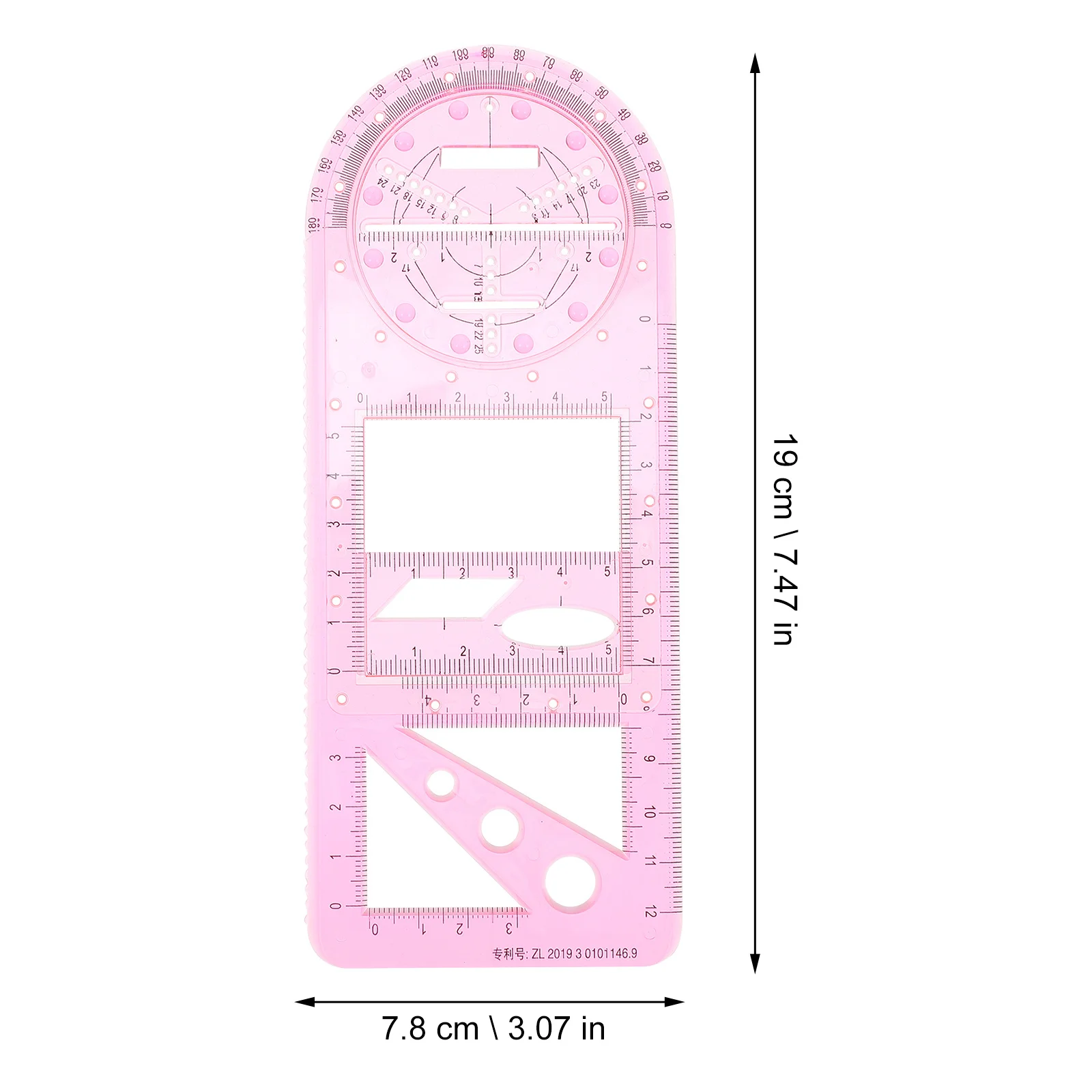 مجموعة مساطر الرسم الهندسي تصميم مسطرة تعلم الرياضيات للاستخدام المنزلي والمكتب والمدرسة بأنماط جميلة مختلفة