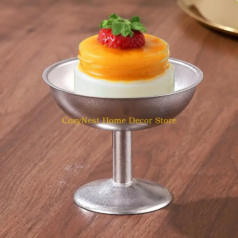 

92MF Современное высокое стержневое блюдо для холодных напитков, прочное металлическое блюдо для сервировки салата для