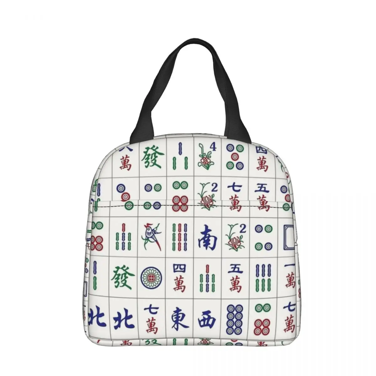 

It's Mahjong Time Insulated Lunch Bags Portable Mah Jong Lunch Container Thermal Bag Tote Lunch Box Beach Travel Girl Boy