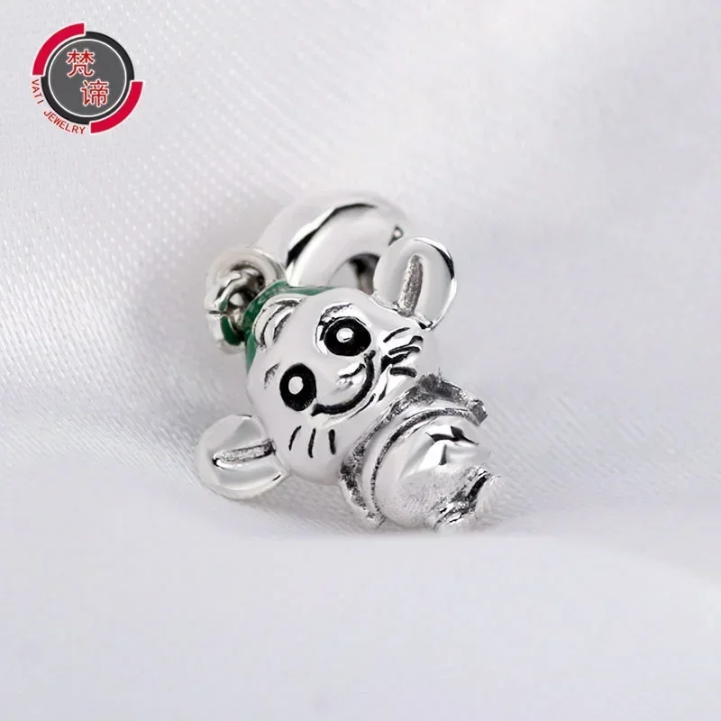 Disney PIXAR Anime Ratatouille Remy Mouse Dangle Charm Pandora Pendant for Jewelry Making Women Bracelet Accessories Bangles DIY