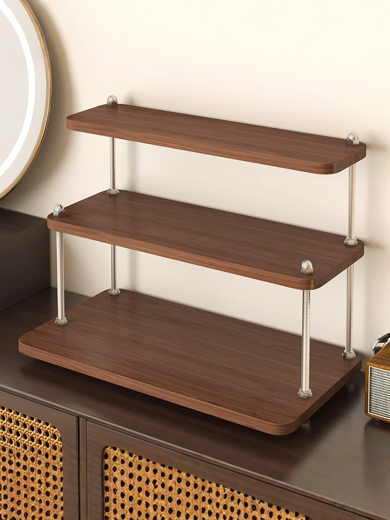 

Rustic Desktop Organizer elf Perfume Lipsti Storage Box Wood eup Desk Accories Vintage Sle Home Organization