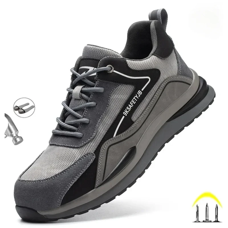 Steel Toe Safety Shoes for Men Women Lightweight Work Sneakers Puncture Proof Work Shoes Unisex Coustruction Safety Work Boots